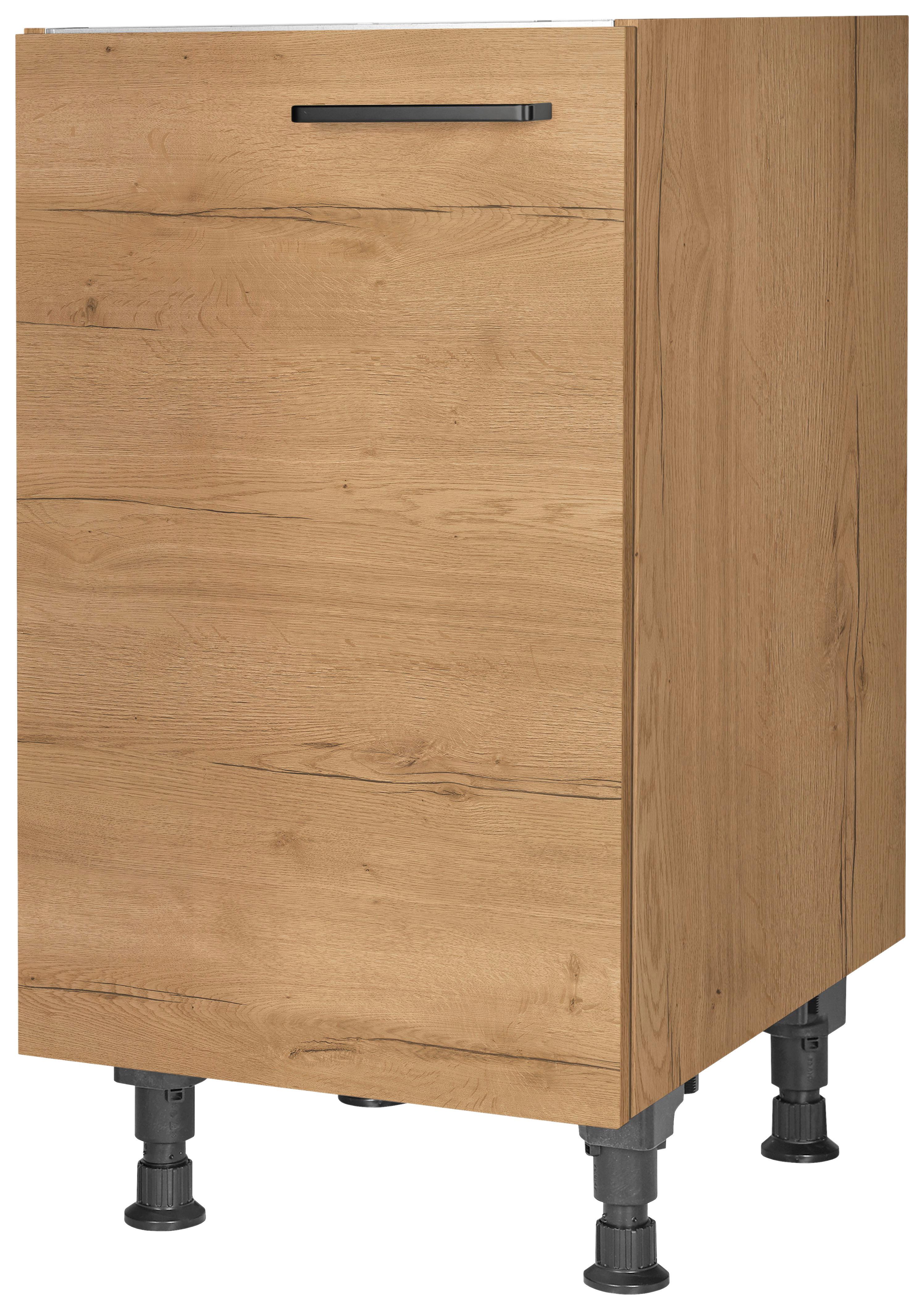 Spülenunterschrank Structura Eiche - Eichefarben/Schwarz, MODERN, Holzwerkstoff/Metall (45/87/56cm) - Nobilia