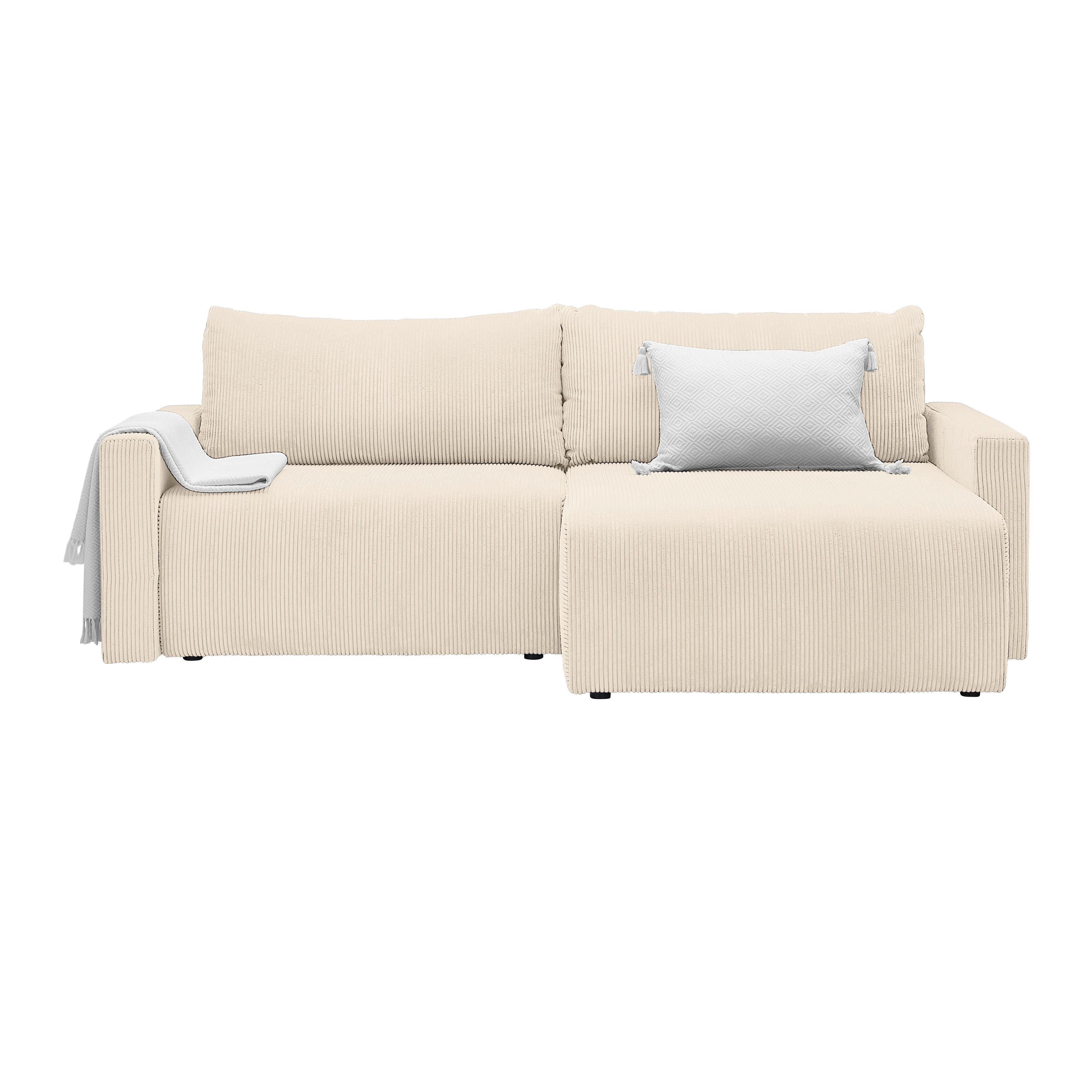 Ecksofa Dios Weiß - Schwarz/Weiß, MODERN, Holz/Kunststoff (228/91/146cm) - Based
