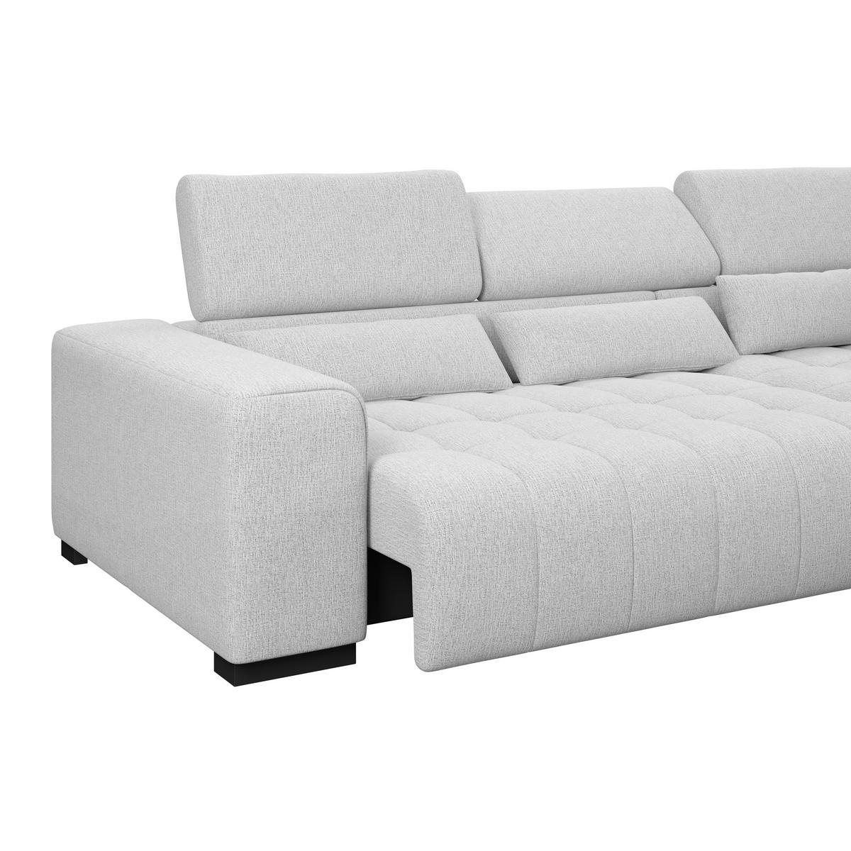 Kutna Garnitura Matera - svijetlo siva/crna, Trend, tekstil/drvo (311/226cm)