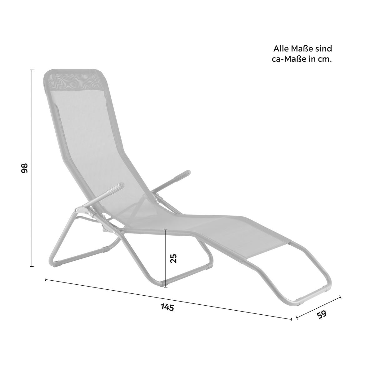 Sonnenliege Georg in Anthrazit - Anthrazit, MODERN, Kunststoff/Textil (145/98/59cm) - Mömax
