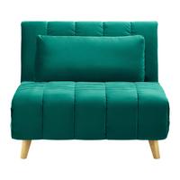 Schlafsessel Levin Grün Samt - Naturfarben/Grün, MODERN, Holz/Textil (103/94/82cm) - Bessagi Home