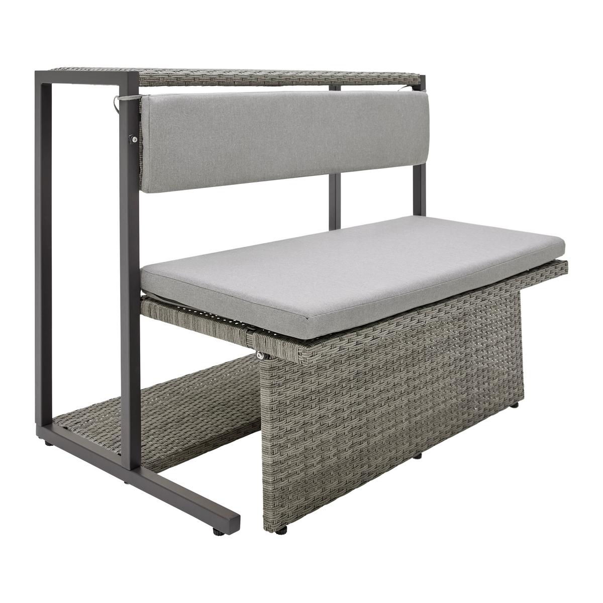 Balkonski Set Mario - sivo-smeđa, Moderno, tekstil/metal (110/86,5/80cm) - Bessagi Garden