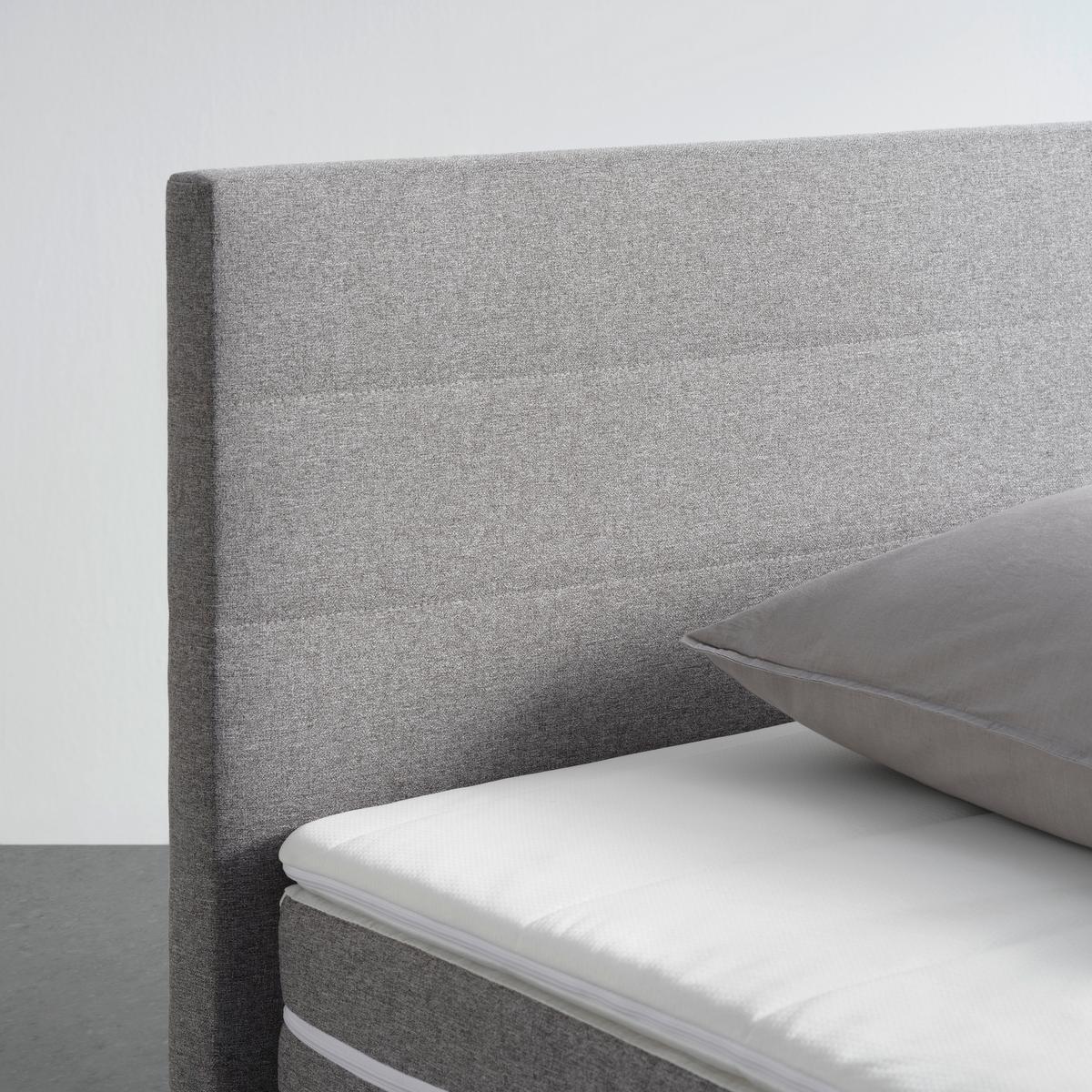 Boxspringbett Palermo in Grau ca. 140x200cm - Chromfarben/Grau, KONVENTIONELL, Kunststoff/Textil (140/200cm) - Based