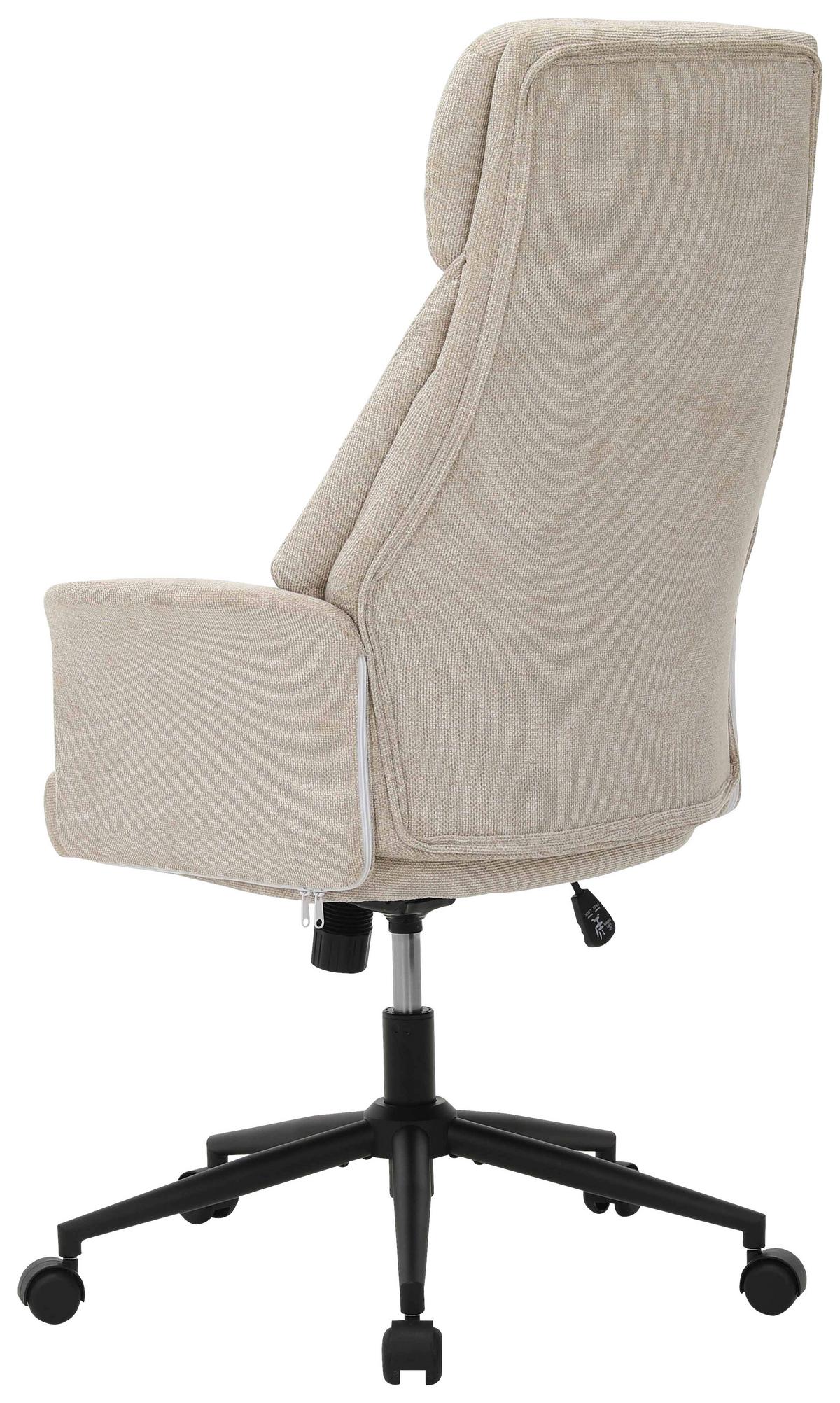 Drehstuhl Klara Grau/Schwarz - Beige/Schwarz, KONVENTIONELL, Holz/Kunststoff (66/114/122/64cm) - Mömax