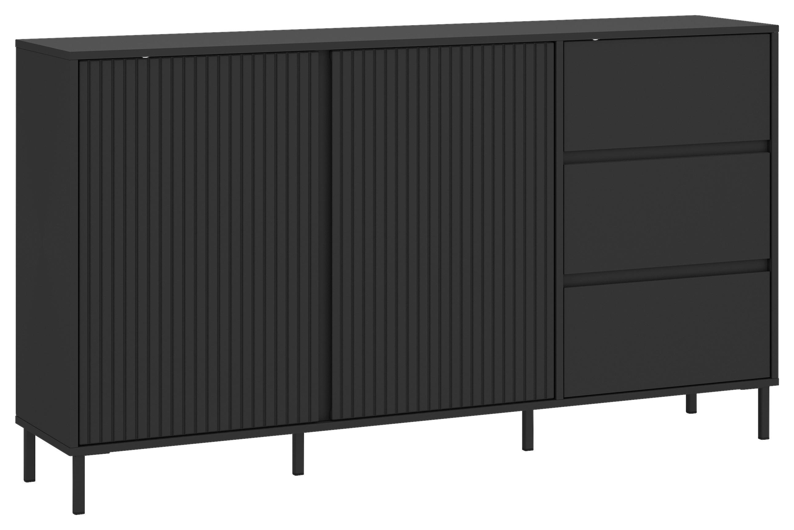 Komoda Avenale, Antracit - črna/antracit, Trend, kovina/leseni material (157,8/91,6/40cm)