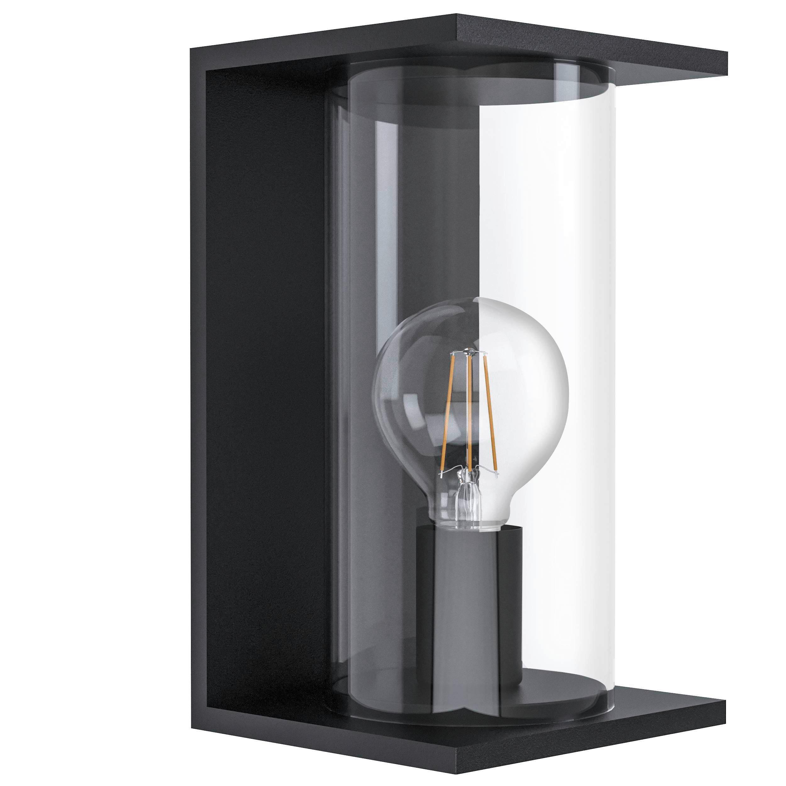 Aussenwandleuchte 98713* Cascinetta - Klar/Schwarz, Konventionell, Glas/Metall (16,5/17/28cm) - Eglo
