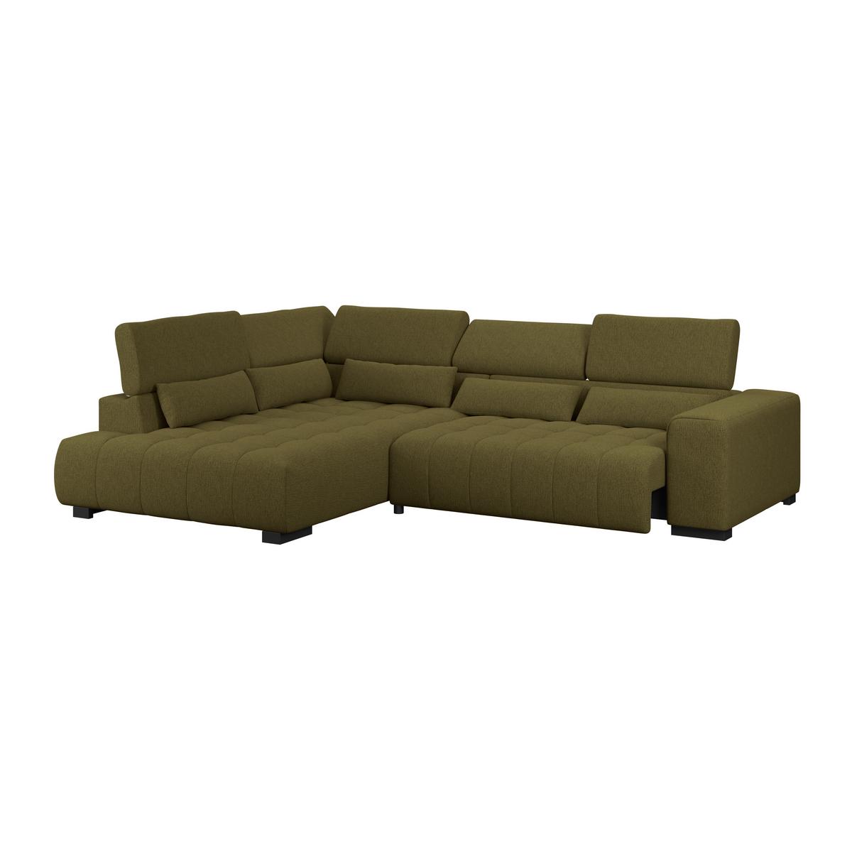 Kutna Garnitura Matera - maslinasto zelena/crna, Trend, tekstil/drvo (226/311cm)