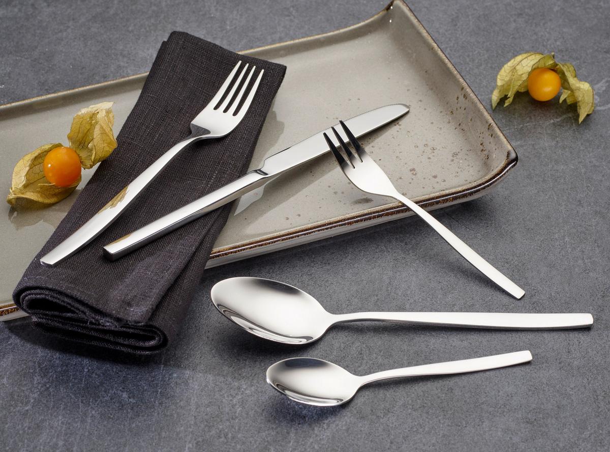 Jedilni Pribor Positano, 30-Delni - srebrne barve, Design, kovina - Echtwerk