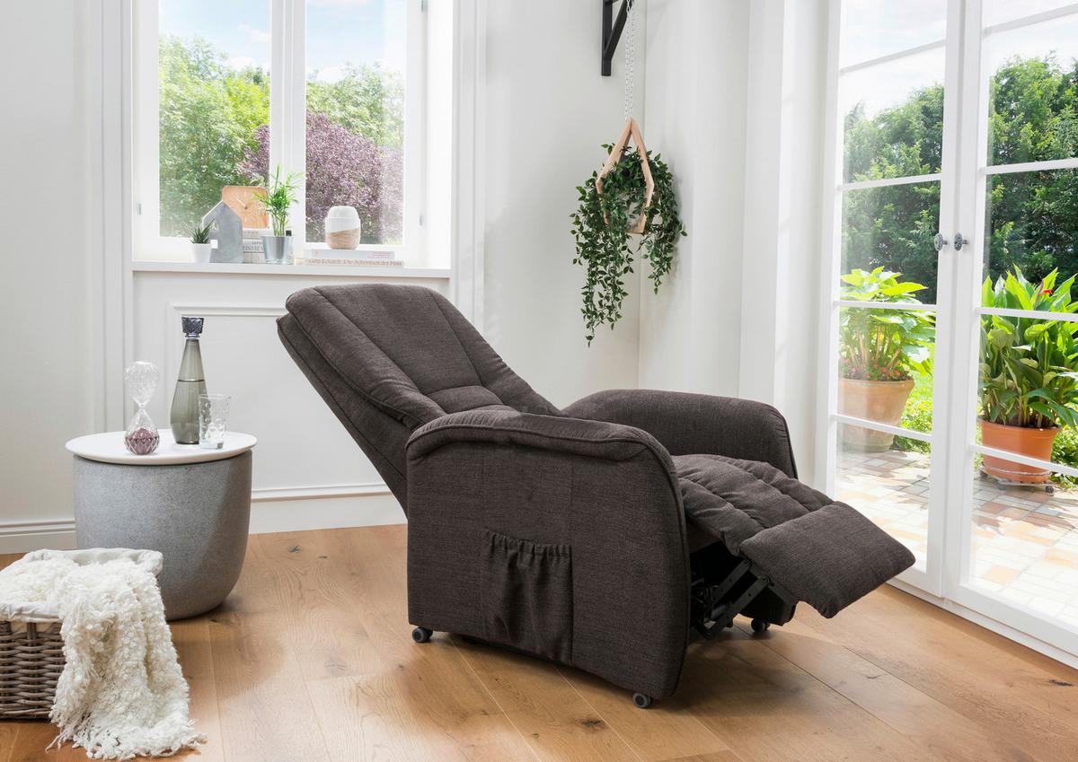 Relaxsessel Harry Dunkelbraun Nylon/Struktur - Dunkelgrün/Dunkelbraun, Design, Kunststoff/Textil (77/107/88cm) - Livetastic