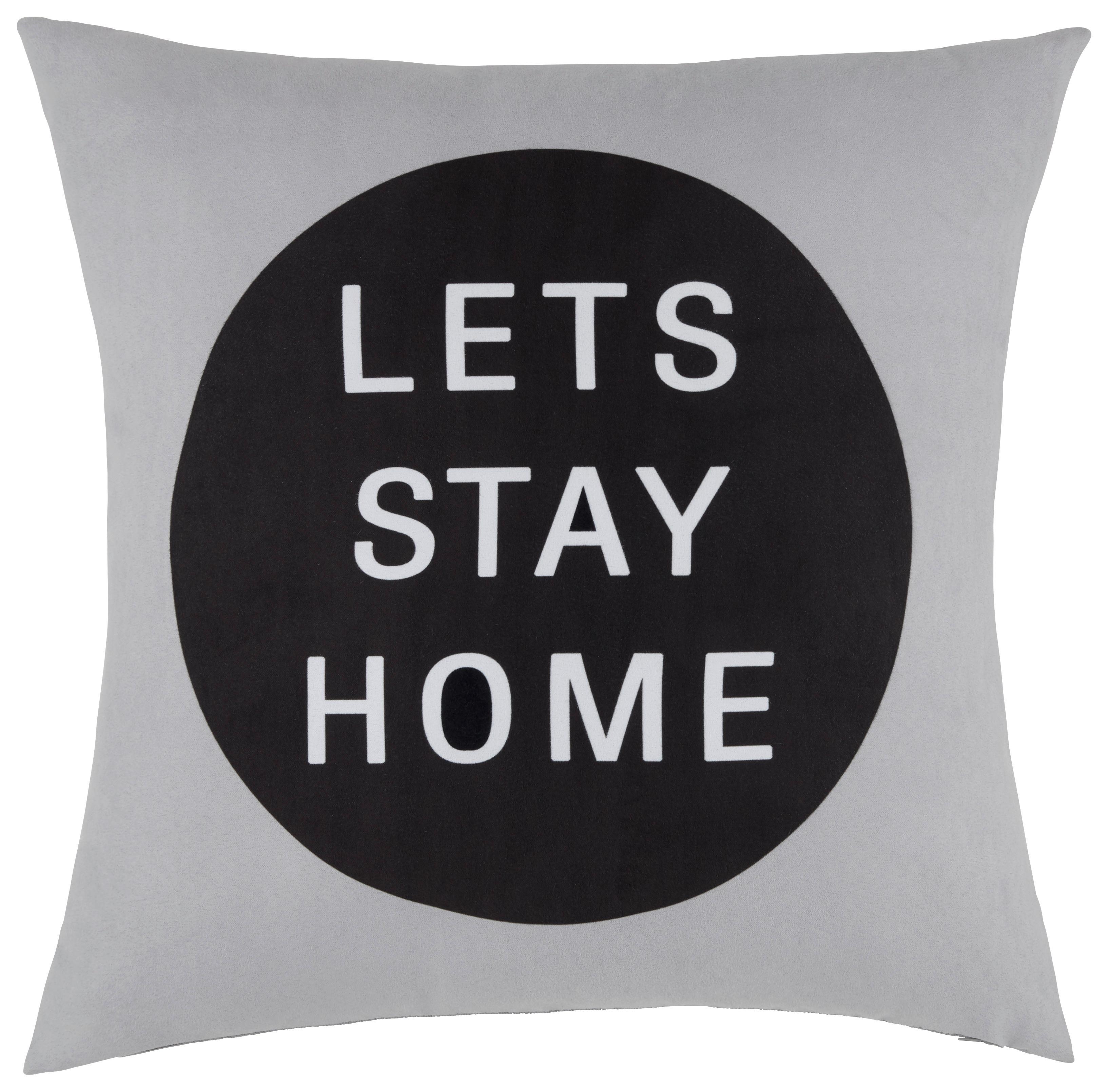 Zierkissen Sprüche ca. 45x45cm - Weiß/Grau, Textil (45/45cm) - Modern Living