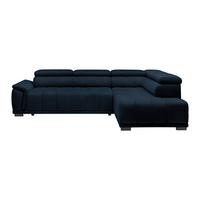Ecksofa Gremo rechts Dunkelblau - Schwarz/Dunkelblau, Modern, Kunststoff/Textil (283/106cm) - Premium Living