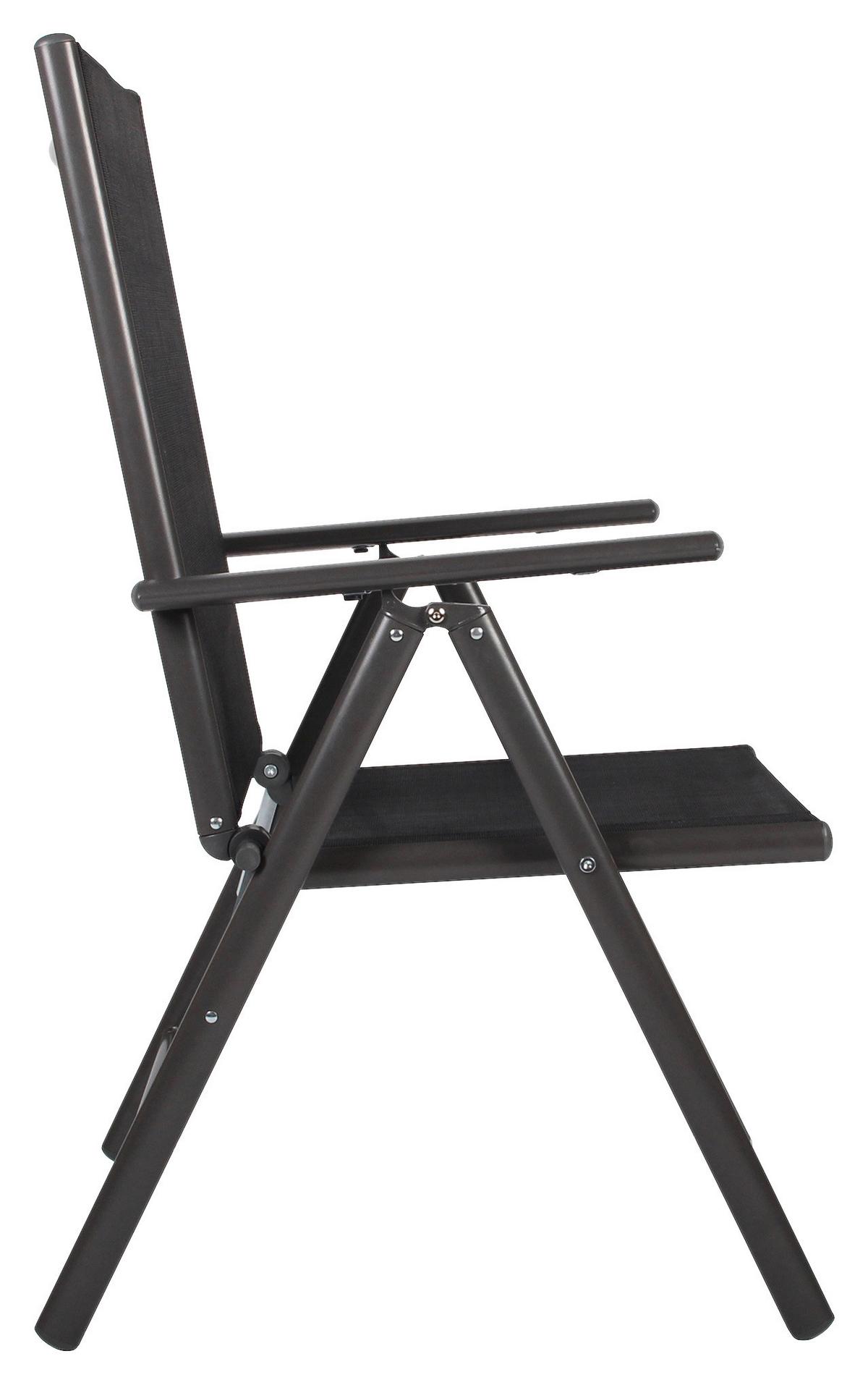 Set Zložljivih Vrtnih Stolov Rona, Antracit, 4 Kos - antracit, Basics, kovina/tekstil (56/105/65cm) - Gardenson