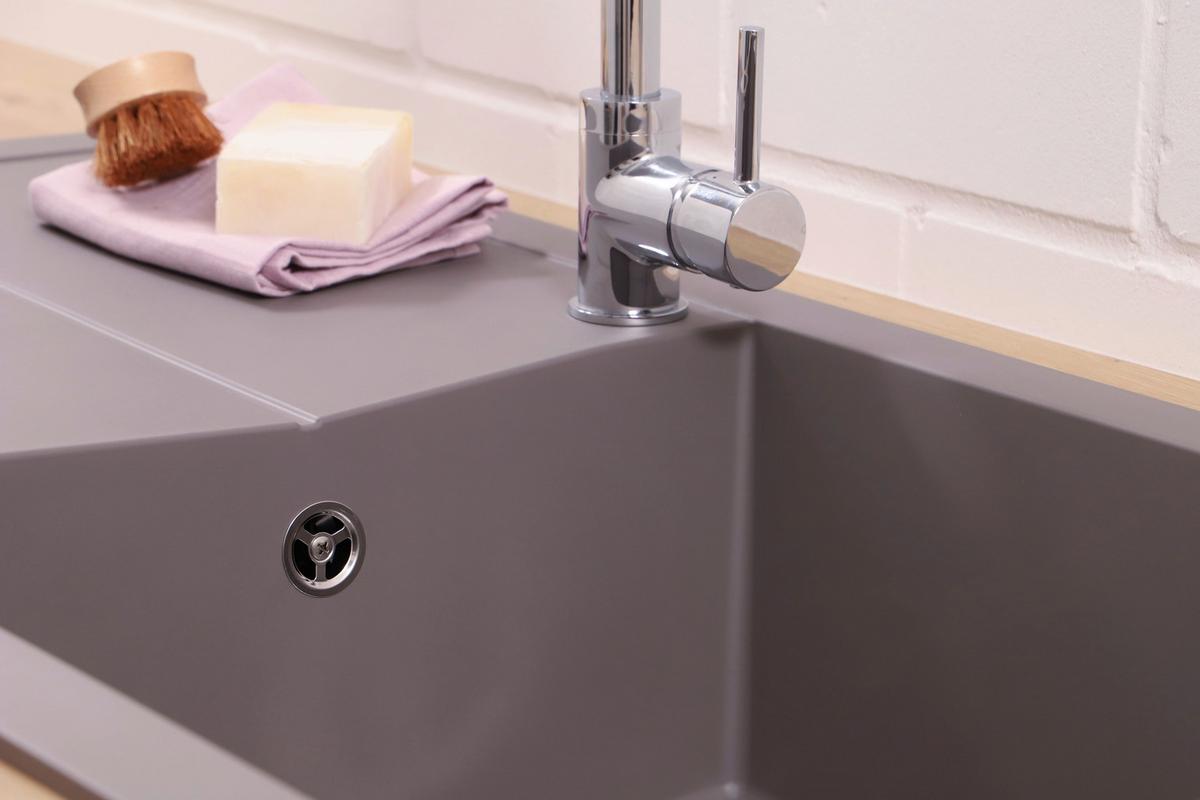 Pomivalno Korito Cleveland, 100x50cm - siva, Basics, kamen/umetna masa (100/21,4/50cm) - Respekta