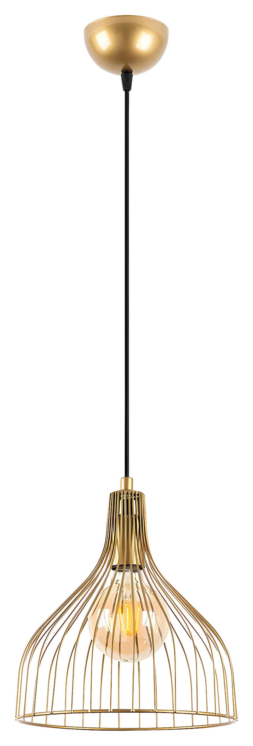 LAMPA WISZĄCA CAFU - 11566 - kolor złoty, Design, metal (25/123cm) - P & B