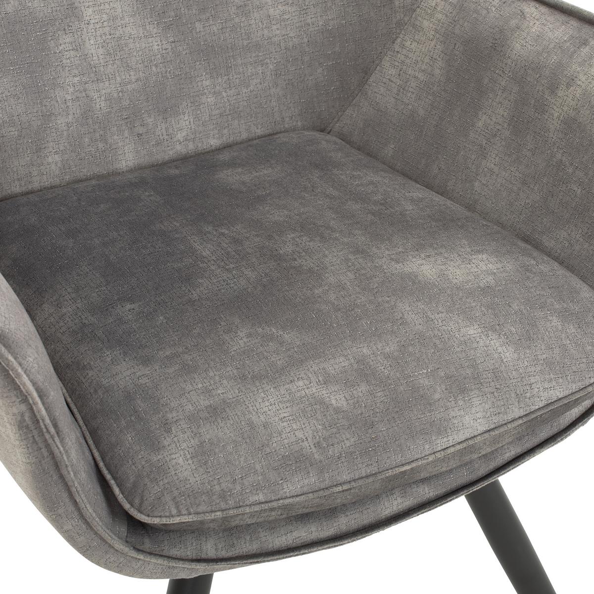 KRZESŁO Z PODŁOKIETNIKAMI SETTANTA - czarny/szary, Modern, metal/drewno (62/85/64cm) - Livetastic