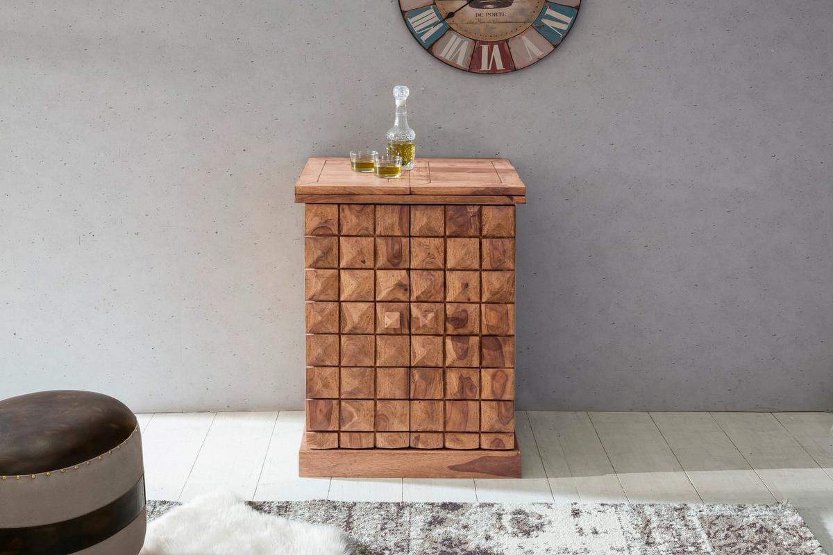 Barschrank ca. 64x91 cm Akazie massiv - Akaziefarben, Design, Holz (65/91/50cm) - MID.YOU