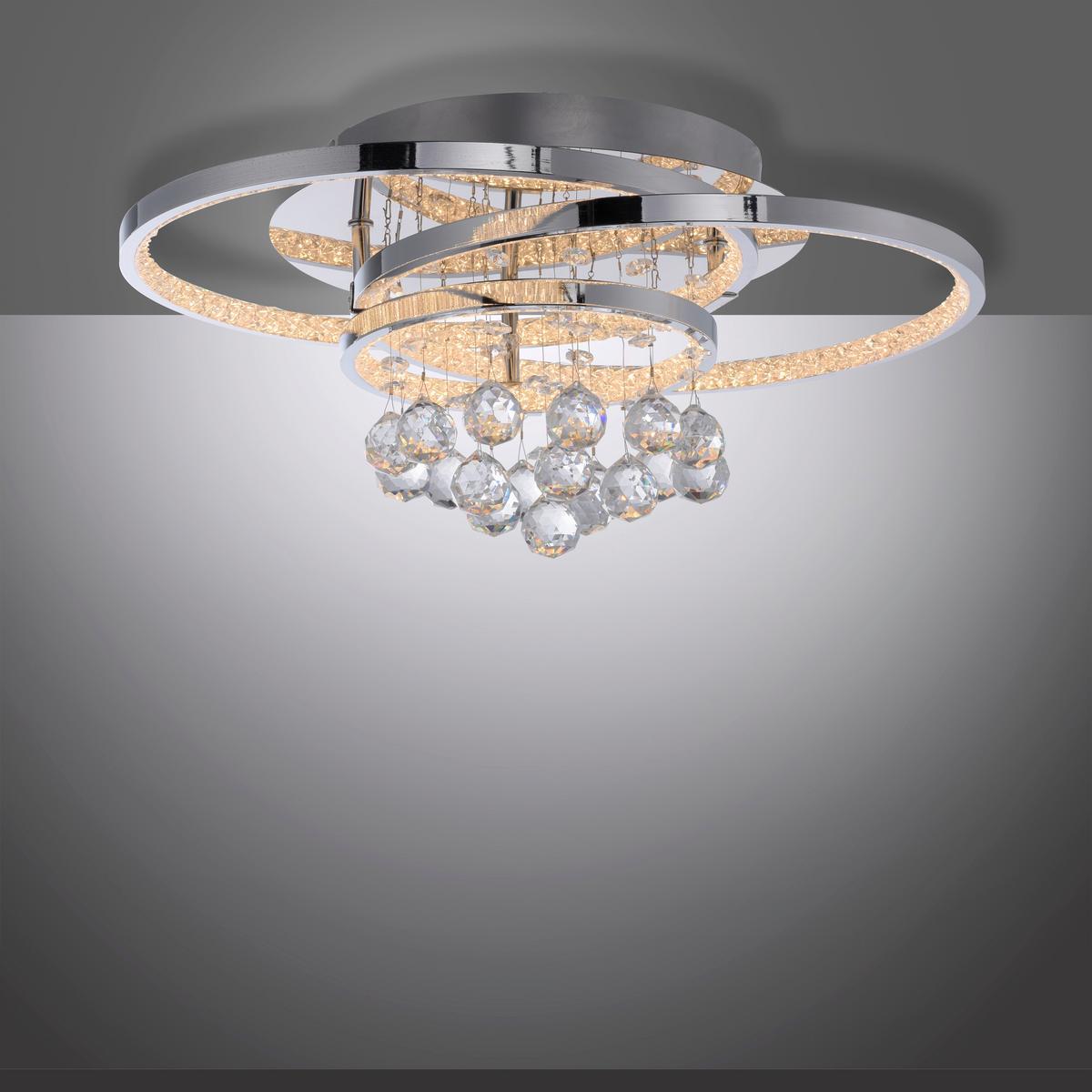 LAMPA SUFITOWA LED 6267-17 ROTAZO - kolor chromowy, Design, metal/szkło (45/33/22cm) - Paul Neuhaus