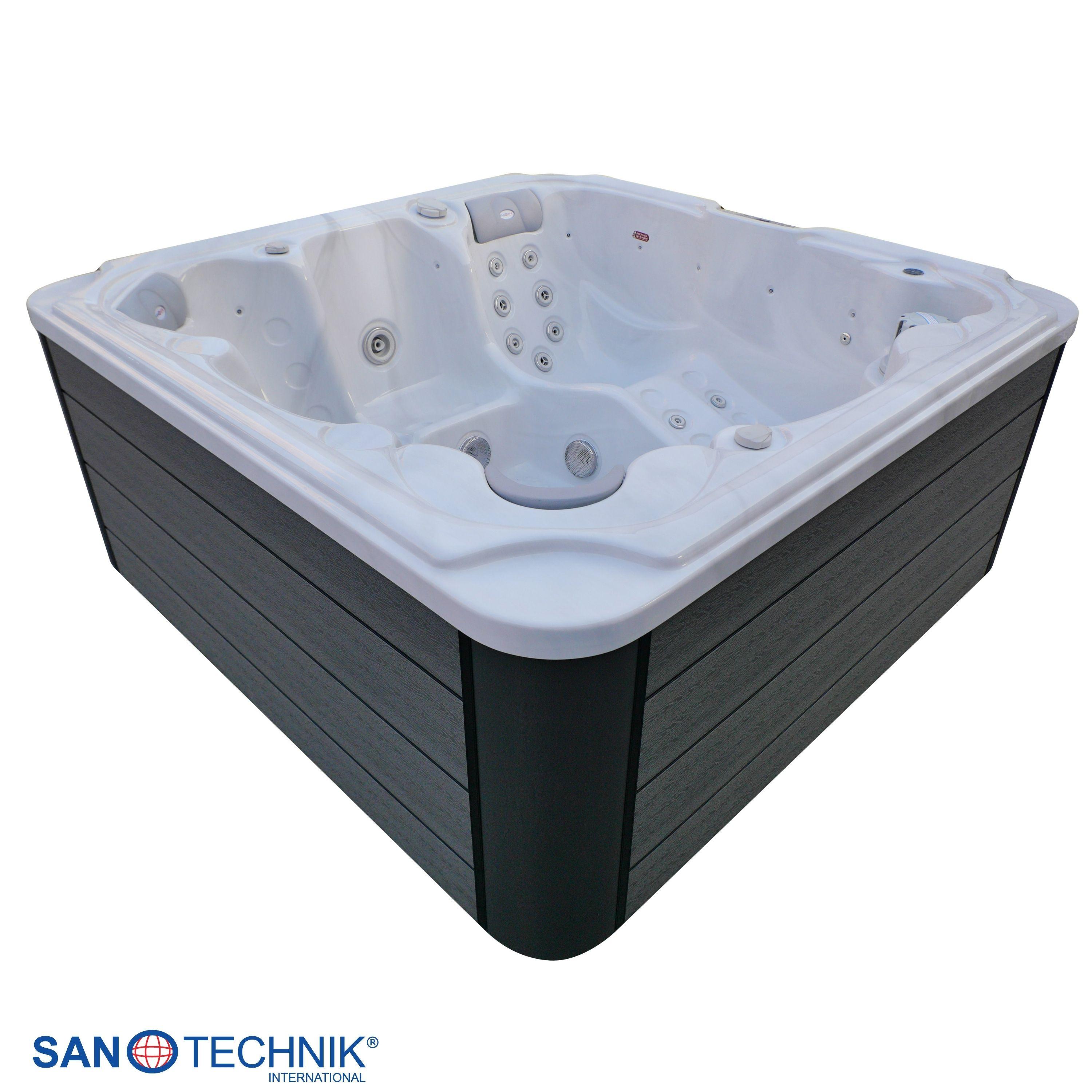 Whirlpool Outdoor Set Schwarz/Weiß ca. 210x95x210cm - Schwarz/Weiß, Basics, Kunststoff (210/95/210cm)