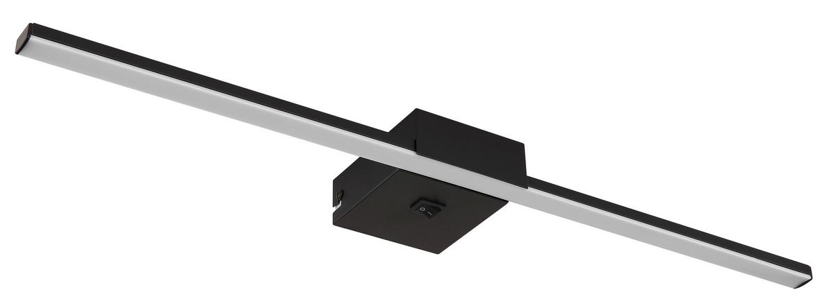 LED-Wandleuchte Jaime Opal/Schwarz max. 12 Watt - Opal/Schwarz, Basics, Kunststoff/Metall (61,5/11/3,7cm) - Globo