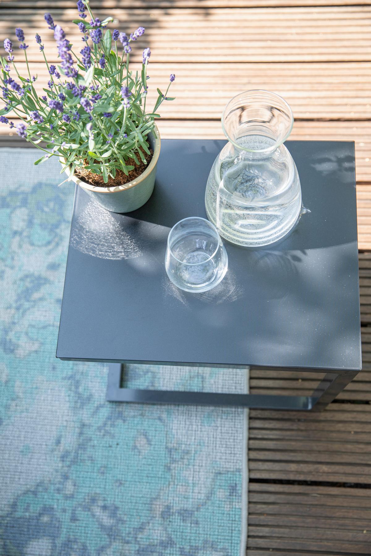 Gartenbeistelltisch Ramo Anthrazit - Anthrazit, Basics, Metall (33,5/50/40cm) - Siena Garden