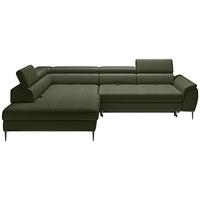 Kutna Garnitura Empoli L - maslinasto zelena/crna, Moderno, drvni materijal/tekstil (218x290/76,5-93,5/111cm) - Modern Living