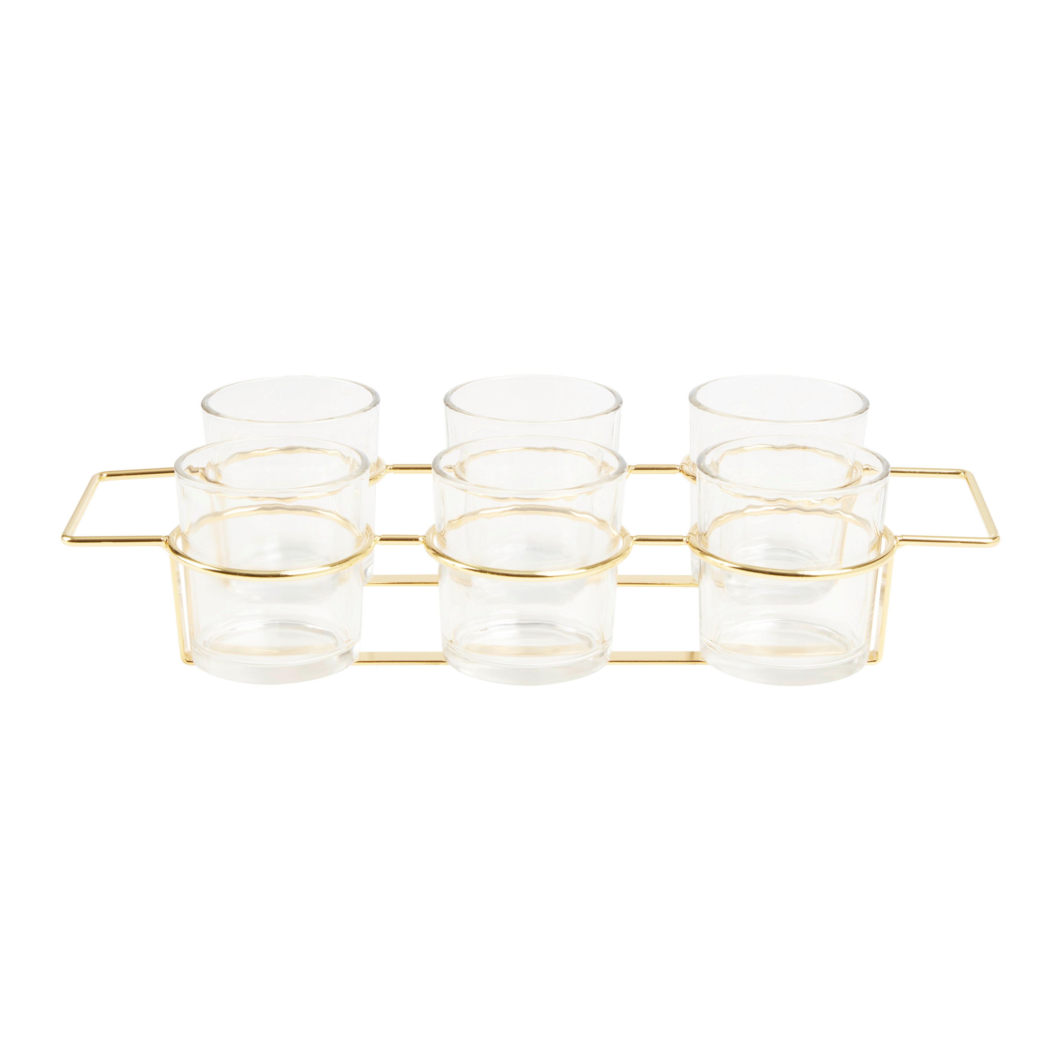 Snackschalenset Golden Autumn Goldfarben/Klar - Klar/Goldfarben, MODERN, Glas/Metall (20/8/15cm) - Modern Living