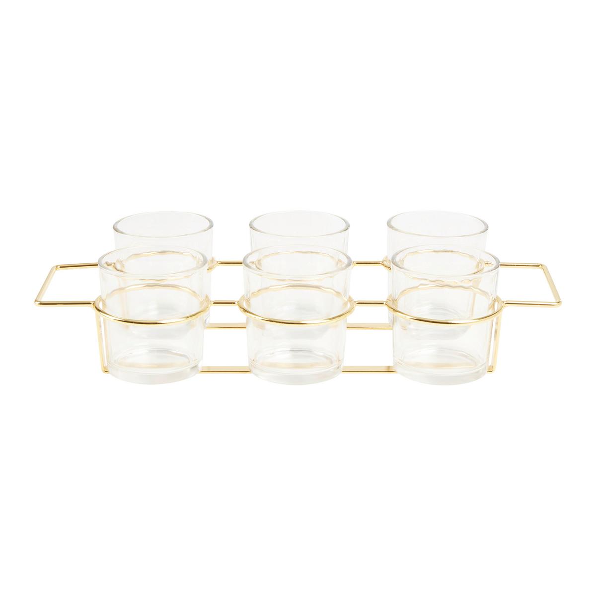 Snackschalenset Golden Autumn Goldfarben/Klar - Klar/Goldfarben, MODERN, Glas/Metall (20/8/15cm) - Modern Living