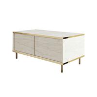 COUCHTISCH IMAJ COUCHTISCH - Beige/Goldfarben, Design, Holzwerkstoff/Metall (90/45/40cm) - Livetastic