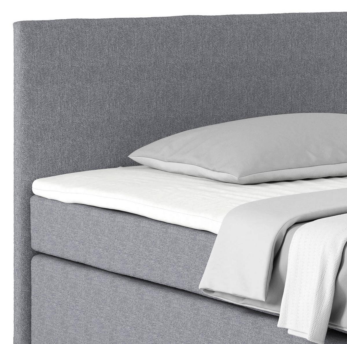 Boxspring Krevet Nero - plavkastosiva/boje kroma, Konvencionalno, tekstil/metal (140/200cm) - Best Price