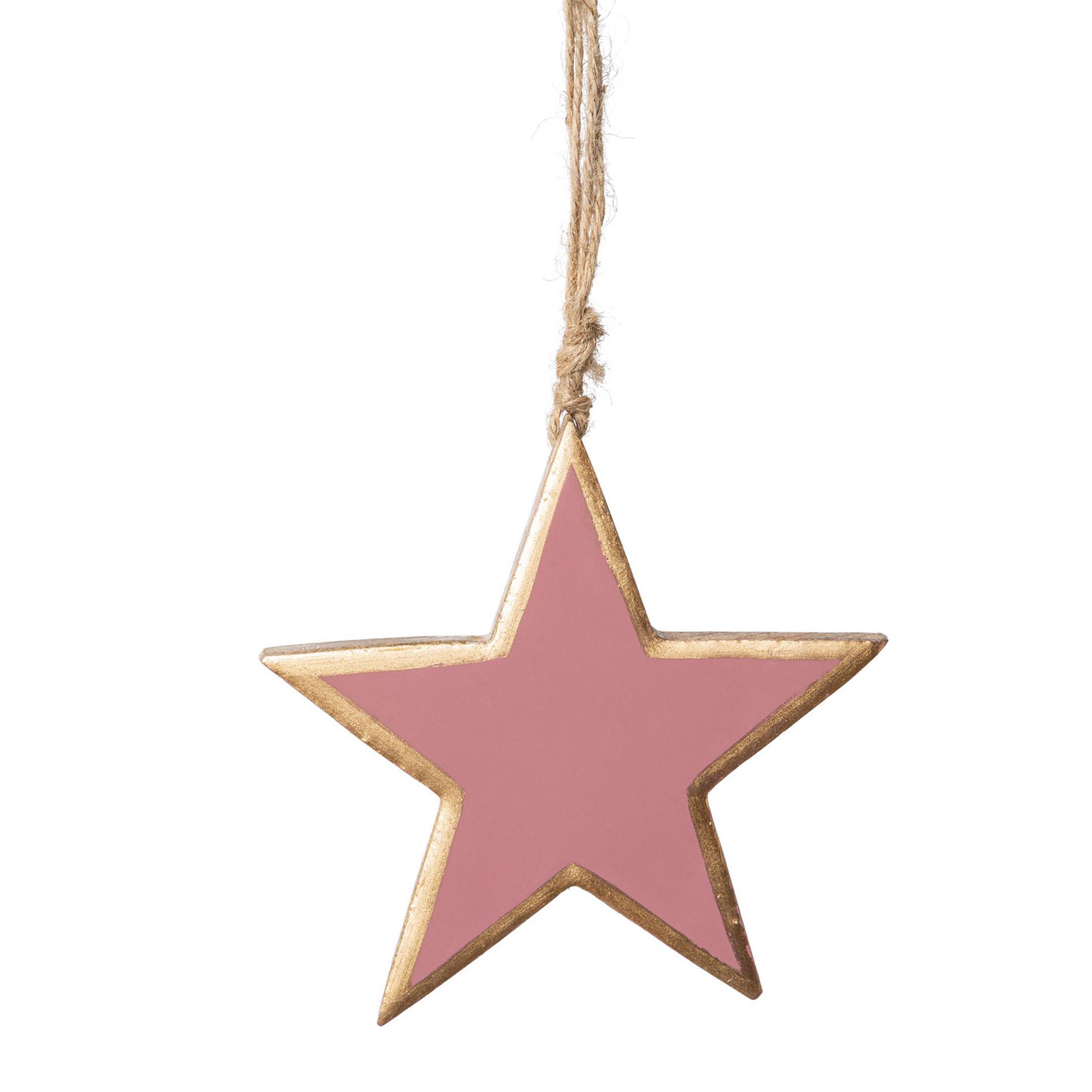 Függődísz Stern I - fehérakác, Basics, fa (10cm)
