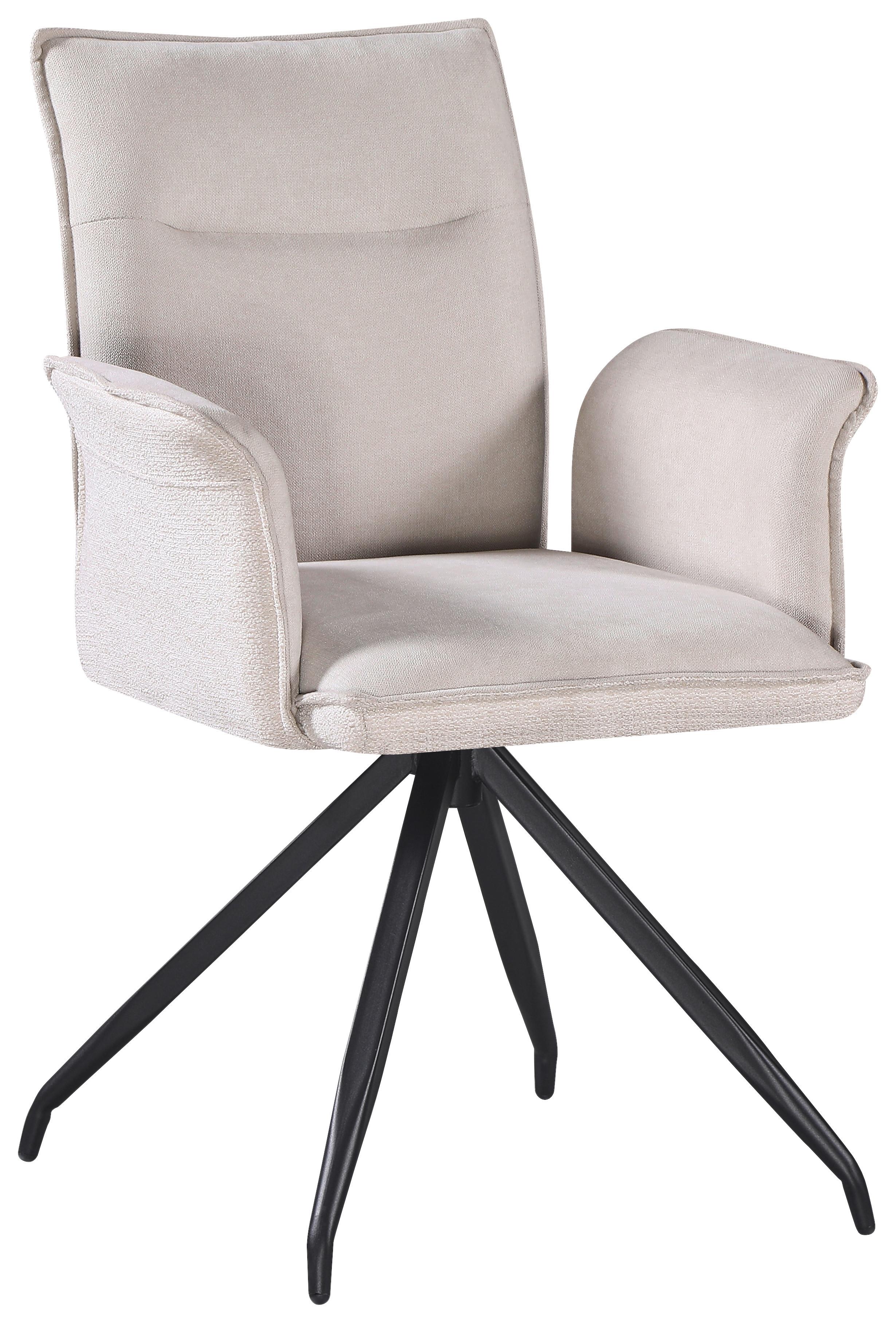 Armlehnstuhl Nova Beige - Beige/Schwarz, MODERN, Textil/Metall (63/88/63cm) - Premium Living