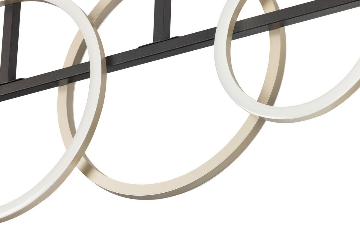 LED-Deckenleuchte Carsten Schwarz/Champagner max. 40 W - Champagner/Schwarz, Basics, Kunststoff/Metall (95/40/7cm)