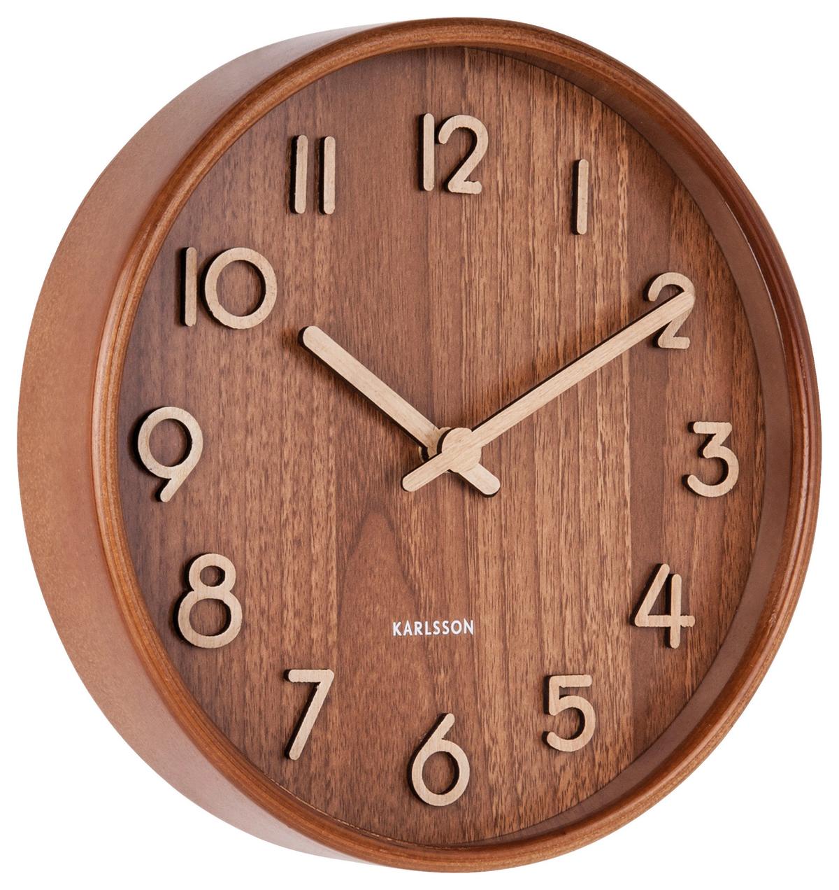 ZEGAR ŚCIENNY KA5808DW - brązowy, Basics, drewno (22/22/4,5cm) - Karlsson