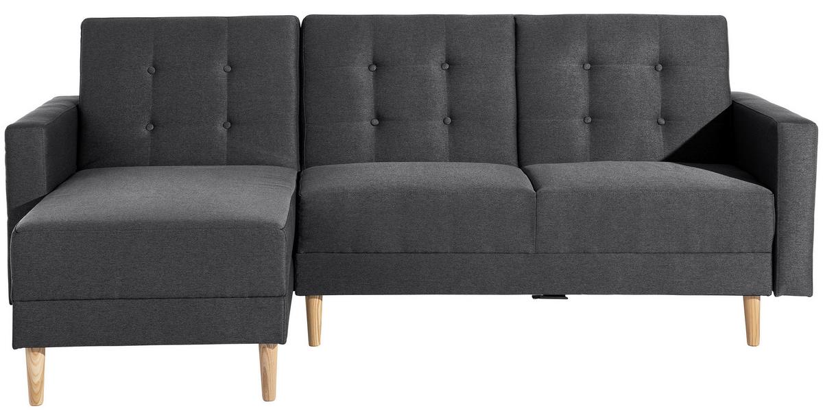 ECKSCHLAFSOFA EASY RELAX - Eschefarben/Graphitfarben, MODERN, Holz/Textil (223/152cm) - Max Winzer