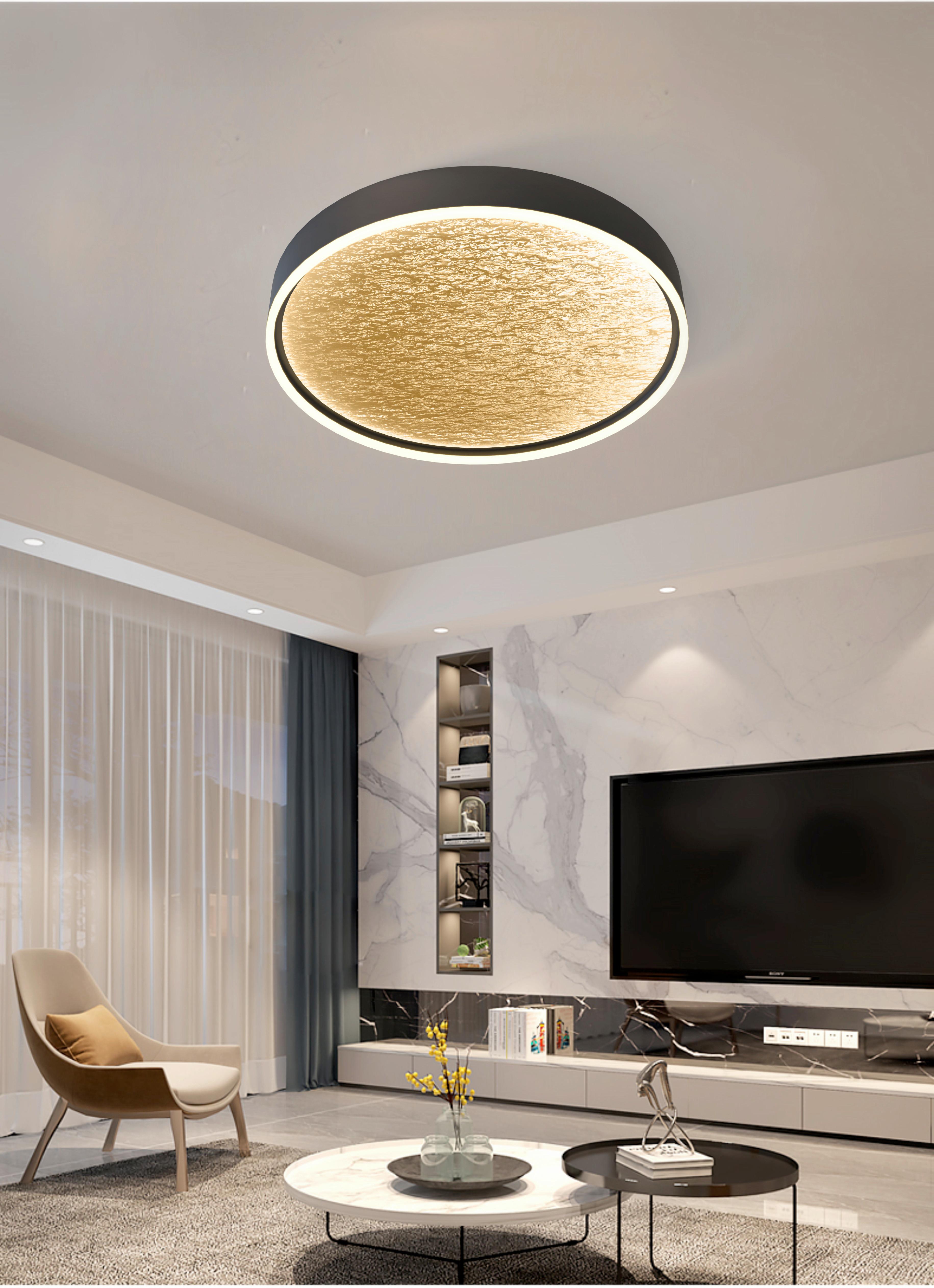 LAMPA SUFITOWA LED 9002-104L - czarny/kolor złoty, Design, tworzywo sztuczne/metal (60/7cm) - Globo