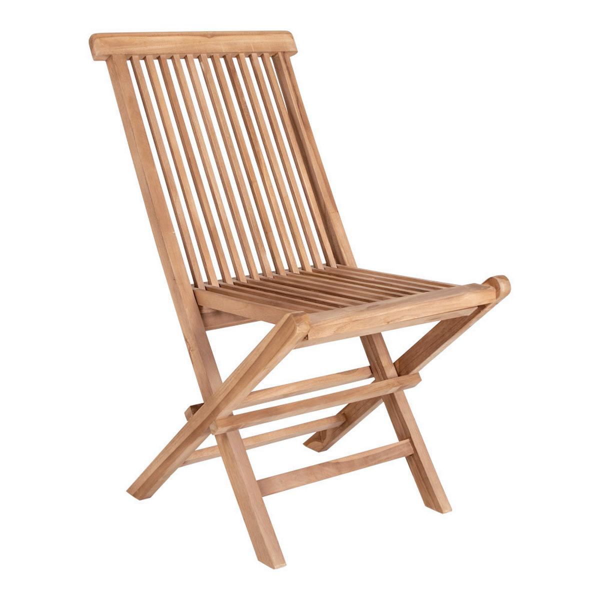 Gartenstuhl-Set Teak klappbar 2er-Set - Teakfarben, MODERN, Holz (46/89/62cm) - Gardenson