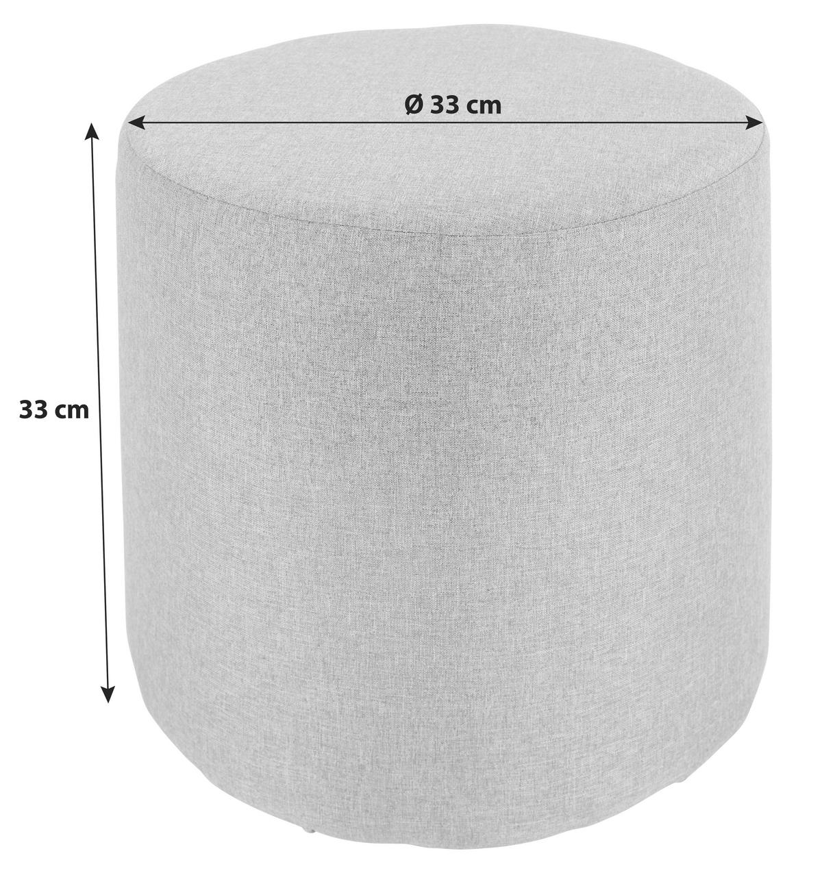 TABURET LEO - gri deschis/negru, Basics, lemn/textil (33/33cm)