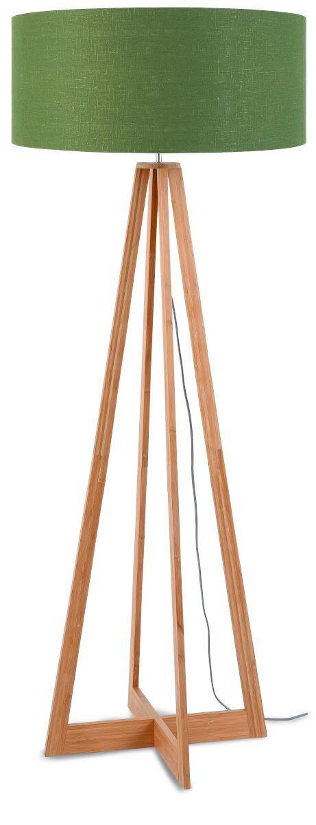 Stoječa Svetilka Everest, Zelena, Bambus - zelena/naravne barve, Trend (60/158cm) - Good & Mojo