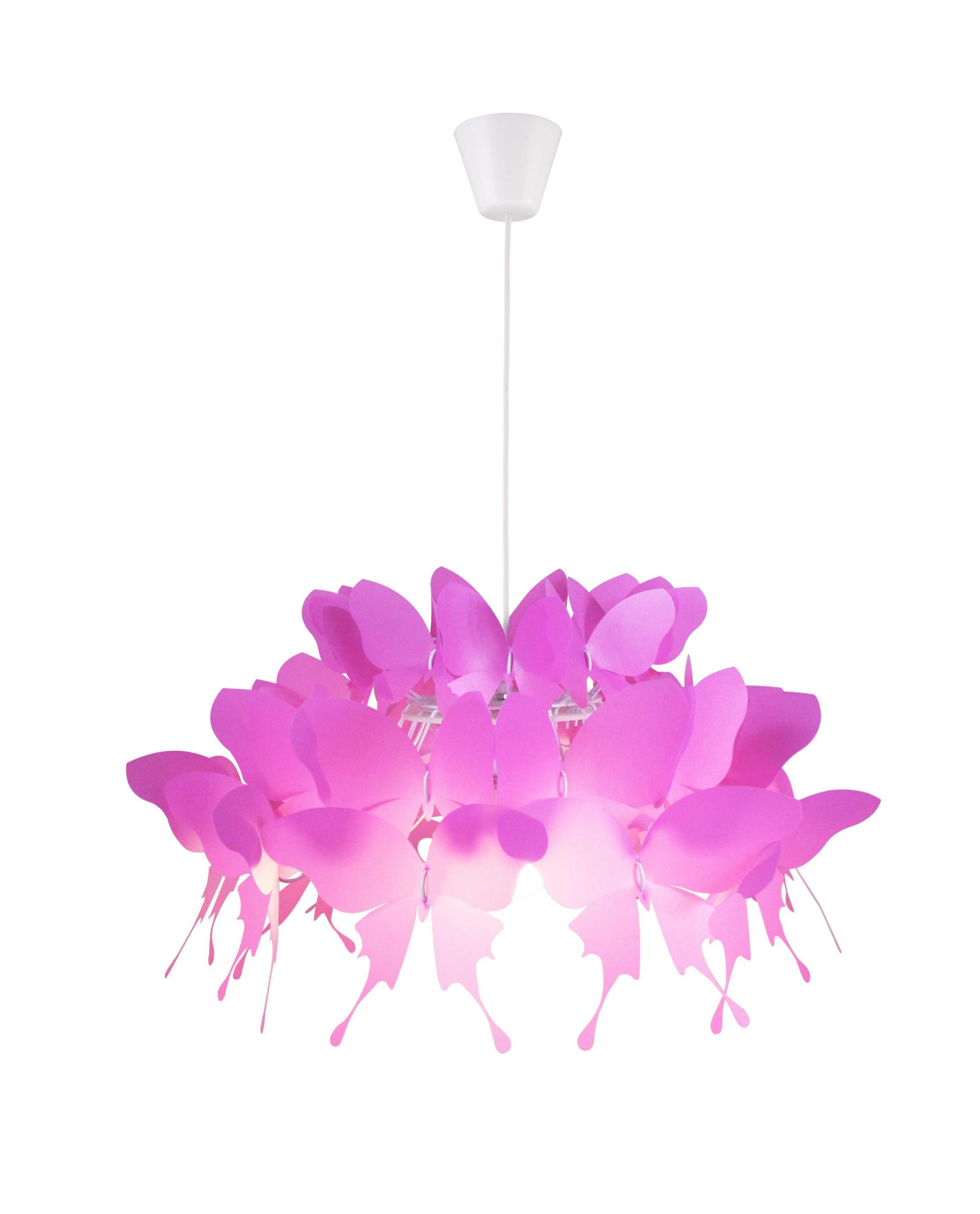 Kinderhängeleuchte Lp-3439/1p Farfalla - Pink, Trend, Kunststoff (50/50/115cm)