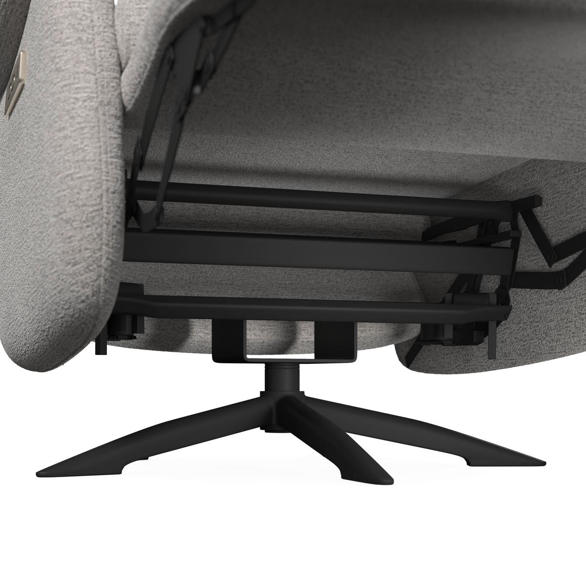 Elektrischer Relaxsessel Alice mit Liege- und Relaxfunktion - Hellgrau/Schwarz, MODERN, Holz/Textil (76/110/90cm) - Bessagi Home