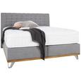 Boxspringbett in Grau ca. 160x200cm - Chromfarben/Grau, KONVENTIONELL, Holz/Textil (160/200cm) - Premium Living Boxspringbett in Grau ca. 160x200cm - Chromfarben/Grau, KONVENTIONELL, Holz/Textil (160/200cm) - Premium Living