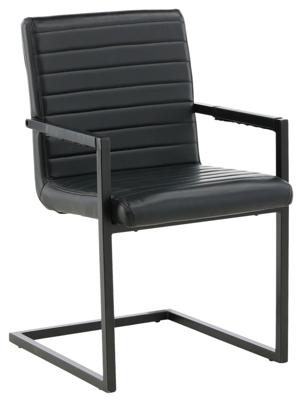 ARMLEHNSTUHL-SET ART - Schwarz, Design, Textil/Metall (54/88/63cm) - Livetastic