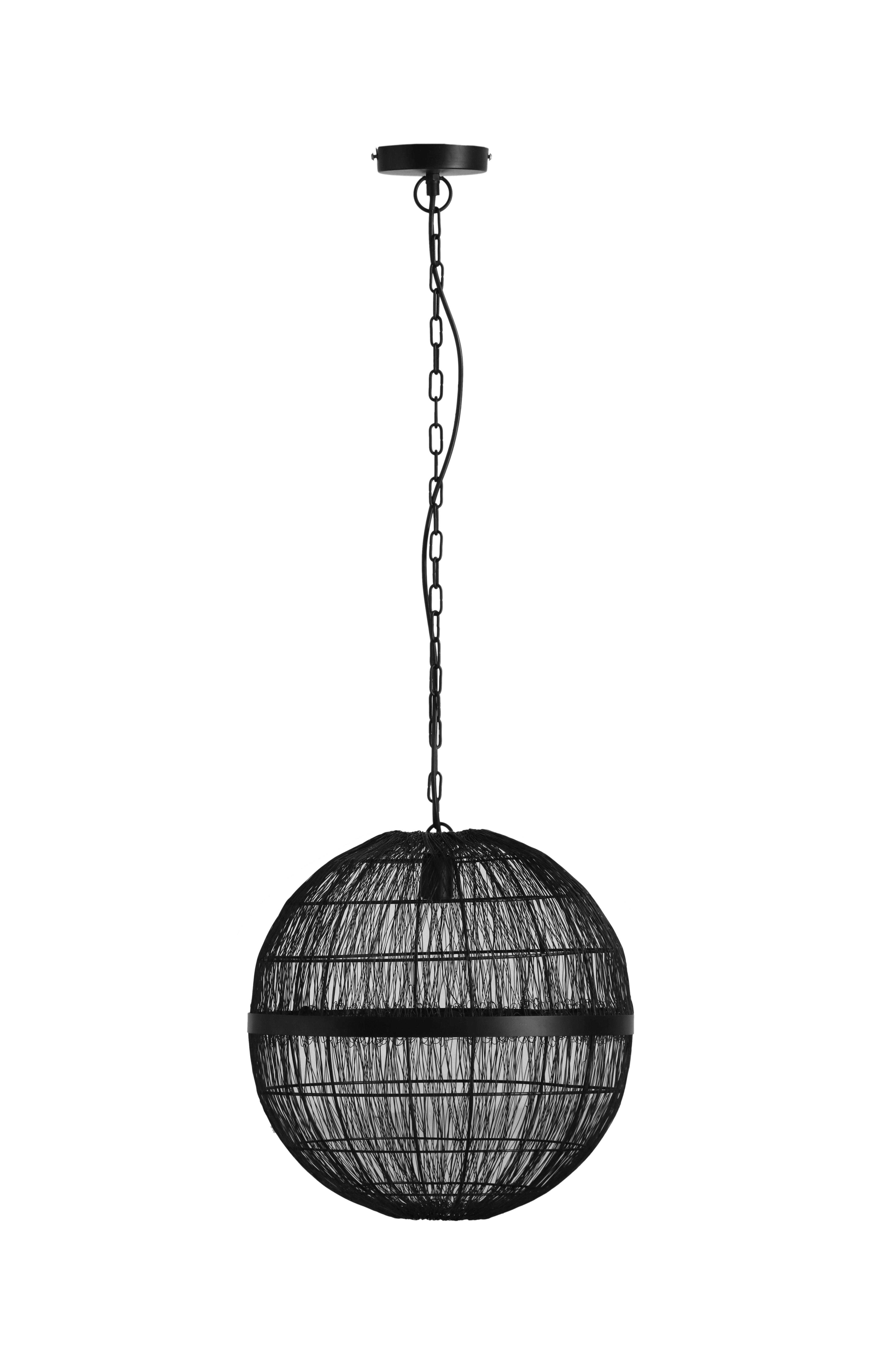Hängeleuchte Hermi II max. 40 Watt - Schwarz, Basics, Metall (40/120cm) - Globo