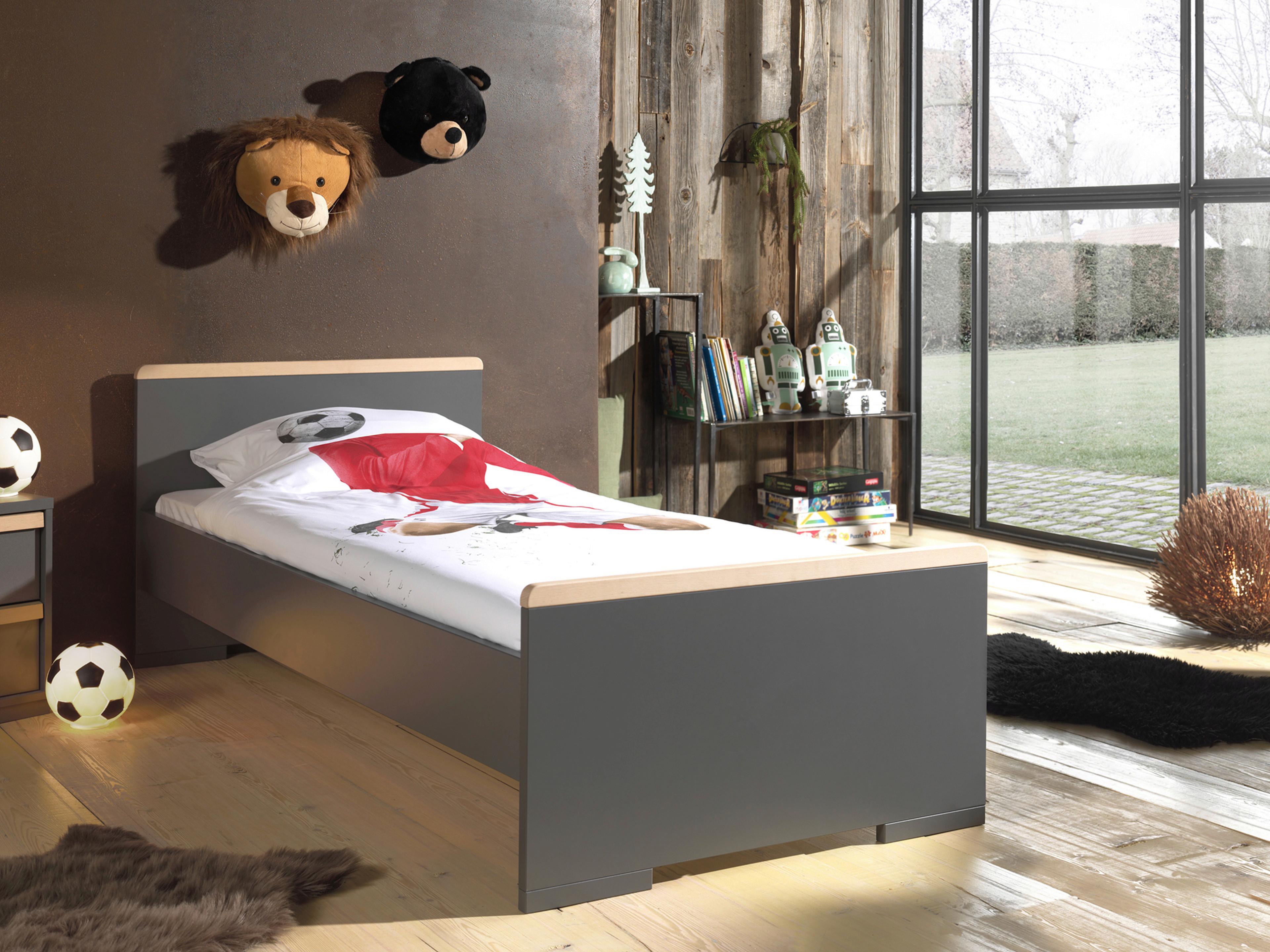 BETT London 90x200 cm Anthrazit - Anthrazit, MODERN, Holzwerkstoff (90/200cm) - MID.YOU