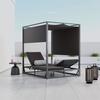 Sonnenliege Aviva D.grau Outdoorstoff/Metall - Dunkelgrau, MODERN, Textil/Metall (148/196/200cm) - Bessagi Garden