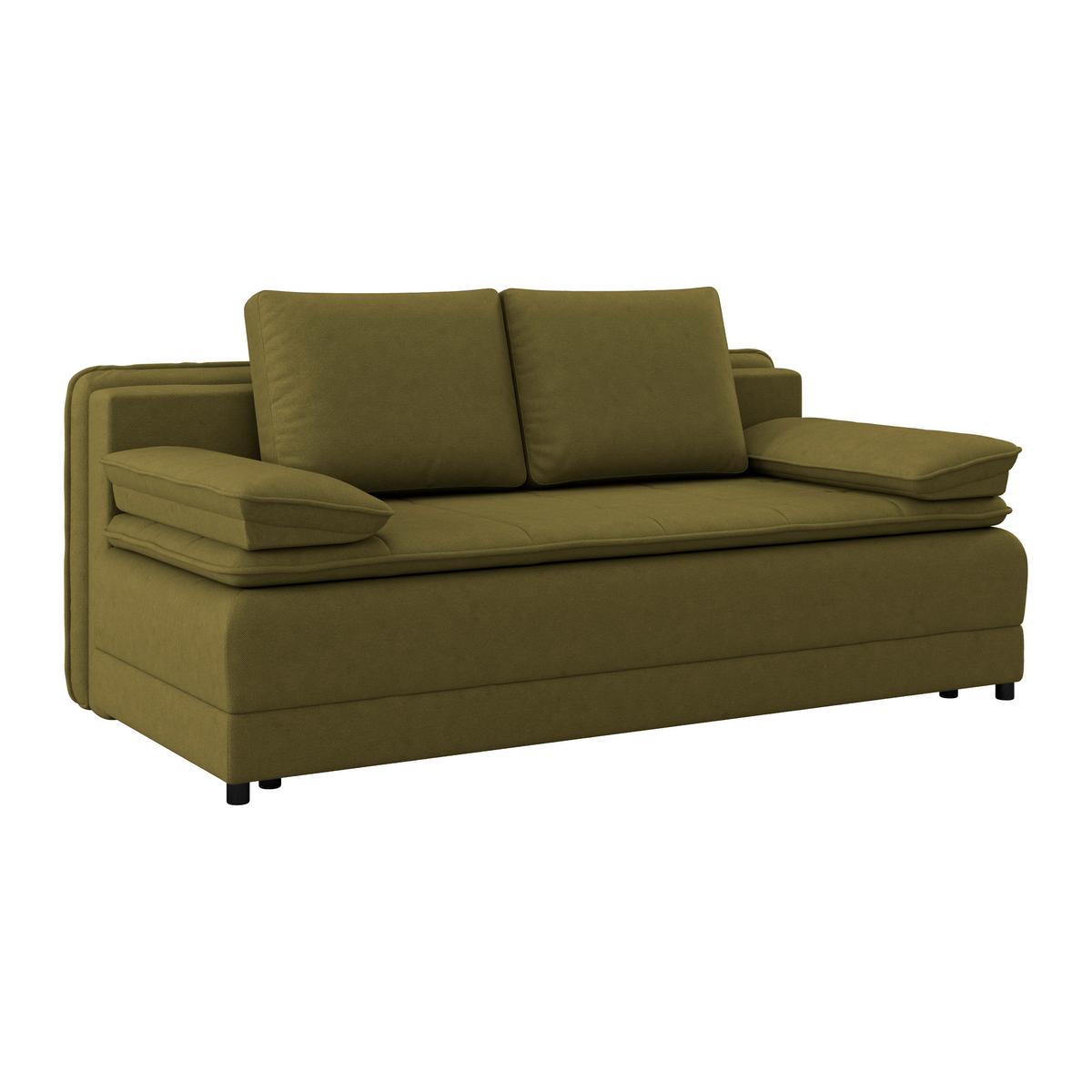 Canapea extensibila ALICE - măsliniu, Modern, textil (202/73-92/105cm) - Modern Living