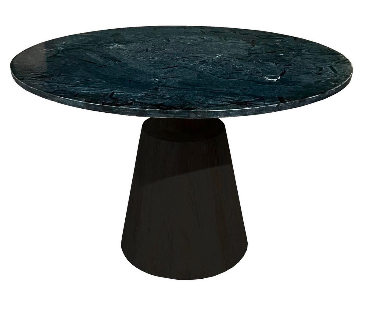 Esstisch Nero in Schwarz/Grau aus Mangoholz - Schwarz/Grau, MODERN, Holz/Stein (120/82/120cm) - Premium Living