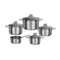 Set Posod Mirage, 5-Delni - barve nerjavečega jekla/prozorno, Basics, kovina/steklo - GSW