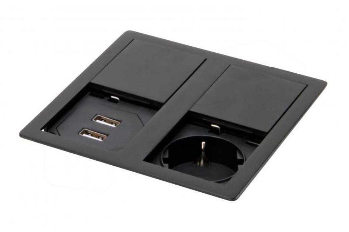 Steckdosenelement VersaHIT in Schwarz matt - Schwarz (11,7/11,7/4,25cm) - Vogt