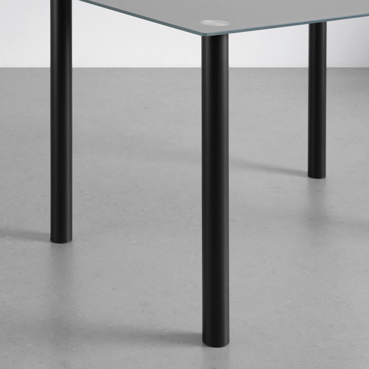 Esstisch Simon in Grau/Schwarz - Schwarz/Grau, Basics, Glas/Metall (120/76/80cm) - Mömax